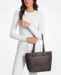 Michael Kors Medium Leather Top Zip Pocket Tote