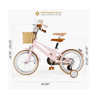 Artudatech 16-Inch Kids Bike for Ages 5-9 with Lightweight Magnesium Frame, Training Wheels & Dual Brakes for Safe Riding