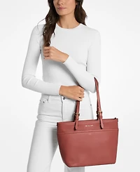 Michael Kors Medium Leather Top Zip Pocket Tote