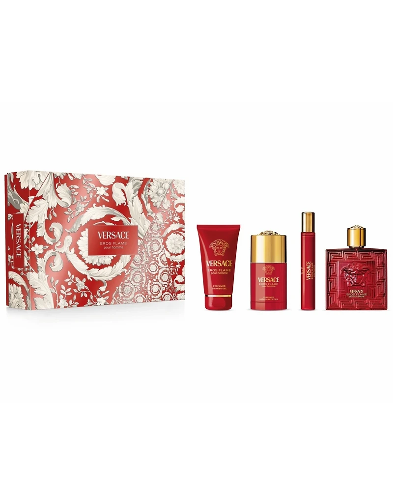 Versace 4-Pc. Men's Eros Flame Eau De Parfum Fragrance Set