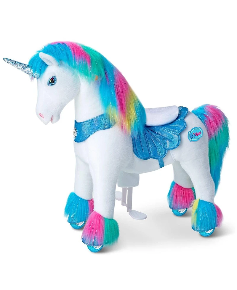 PonyCycle Model Y Rainbow Unicorn Rideable Toy for Age 4