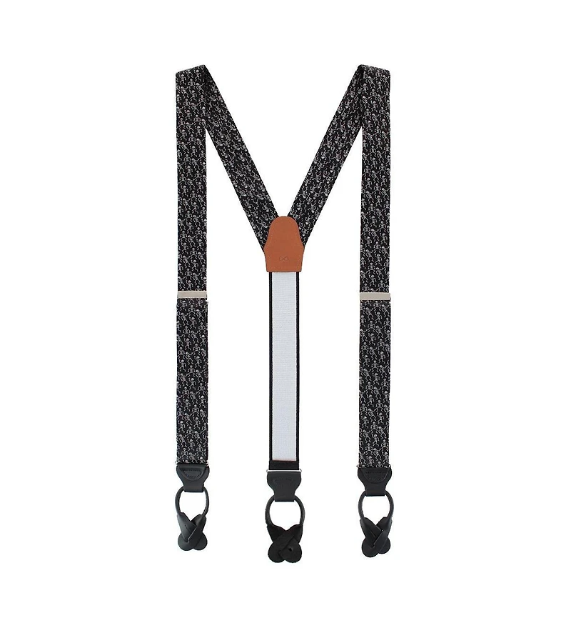 Trafalgar Men's Davy Bones the Dancing Skeleton Silk Button End Suspenders