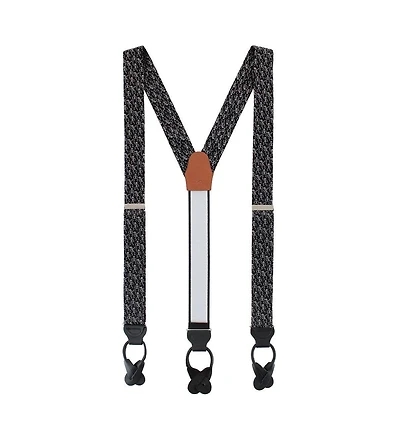 Trafalgar Men's Davy Bones the Dancing Skeleton Silk Button End Suspenders