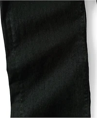 Lands' End Women's Flocked Denim Mid Rise Relaxed Straight Leg Cuff Jeans