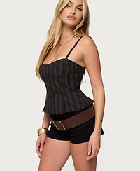 Edikted Women's Kiya Striped Peplum Top