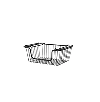 Oceanstar Stackable Metal Wire Storage Basket Set for Pantry, Countertop, Kitchen or Bathroom, Black, Set of 2