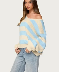 Edikted Women's Tracie Striped Oversized Sweater