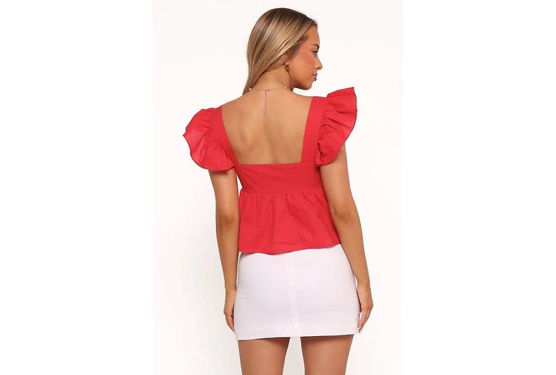 Petal and Pup Women's Lyric Ruffle Top - Red