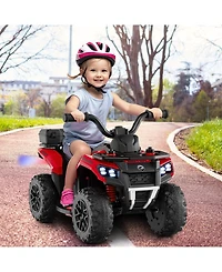 SUGIFT6V Kids Ride On Atv with Spray Function and Storage Box with Music