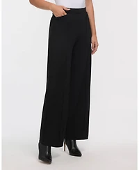 Ellen Tracy Women's Pull-On Wide Leg Pant with Pintuck Detail