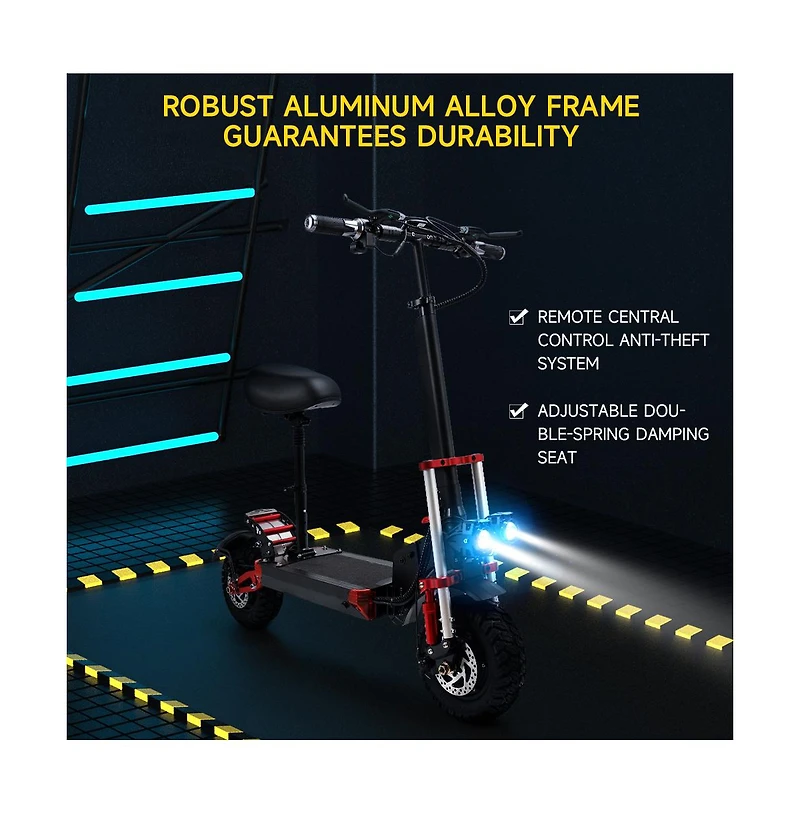 Artudatech 2000W 21ah off-road alloy electric scooter for adult,With large display screen, Dual drive 12" tires