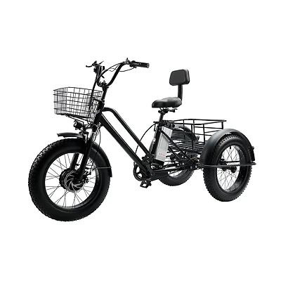 Artudatech 500W 48V 13A Electric Snow Tricycle 3 wheel e-bike 4.0 Fat Tire Tricycle