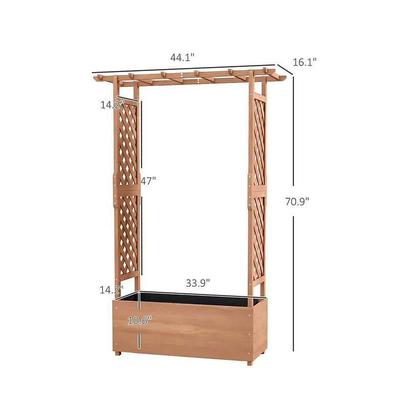 Chic Crate Outsunny Raised Garden Bed with Arch Trellis