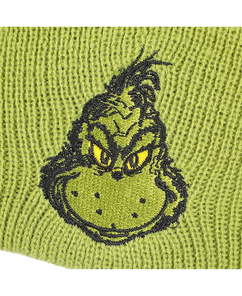 The Grinch Men's Embroidery Green Acrylic Yarn Standard Cuff Beanie