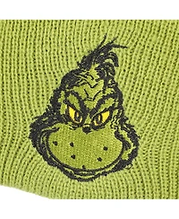 The Grinch Men's Embroidery Green Acrylic Yarn Standard Cuff Beanie