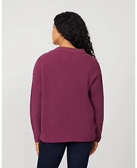 Cable & Gauge Women's Cozy Luxe Lounge V-Neck Sweater