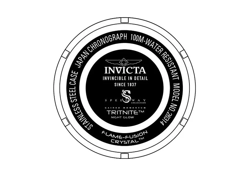 Invicta Men's 26314 Speedway Quartz Multifunction Black, Silver Dial Watch