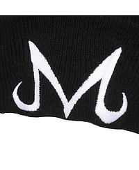 Dragon Ball Z Men's Majin Symbol Embroidery On Black Ribbed Acrylic Knit Cuff Beanie