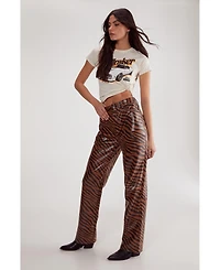 Nasty Gal Women's Zebra Straight Leg Pant