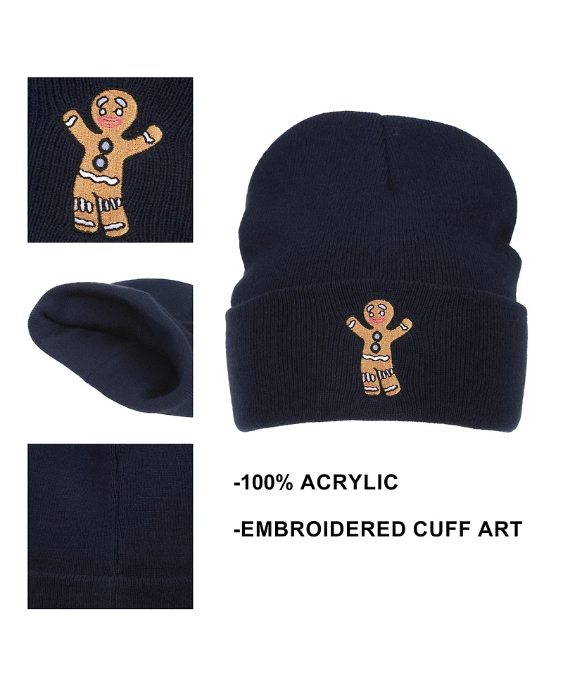Shrek Men's Gingy Embroidery Acrylic Knit Standard Cuff Beanie