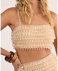 Nasty Gal Women's Droplet Embellished Crop Top