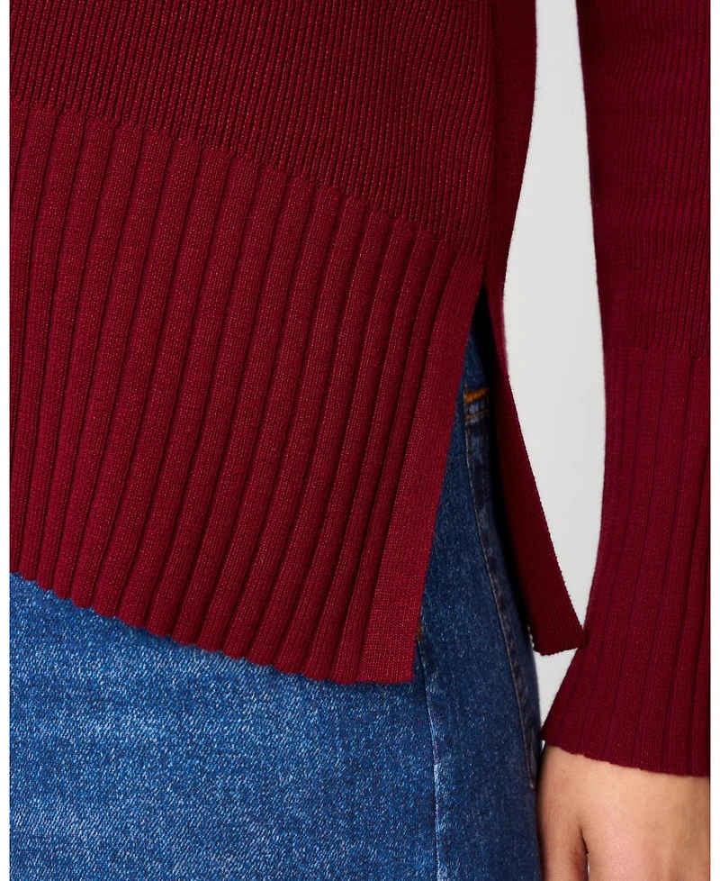 Cable & Gauge Women's V-Neck Rib Tunic Sweater