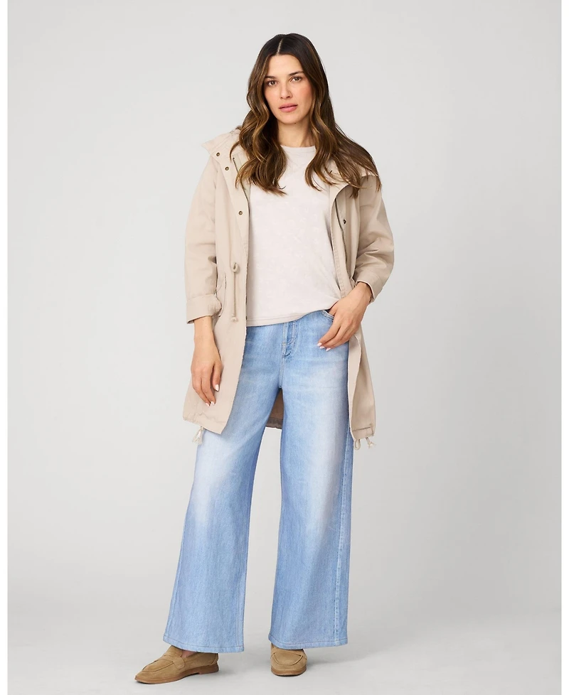Cable & Gauge Women's Tonal Cheetah Modal Drop Shoulder Top