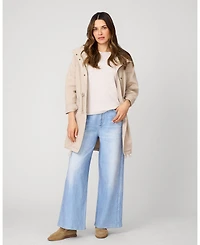 Cable & Gauge Women's Tonal Cheetah Modal Drop Shoulder Top