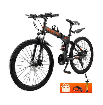 Artudatech 26" wheels 27 speed double disc brake folding mountain bike Mtb for adults