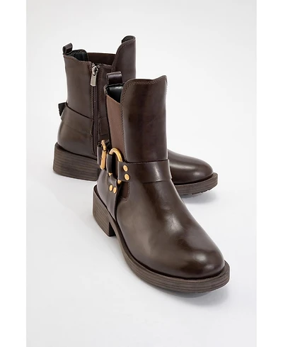 Prologue Shoes Stone Buckled Zip Ankle Boot (Women)