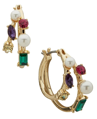 Emily in Paris Glass Stone & Cubic Zirconia Gold-Tone Hoop Earrings