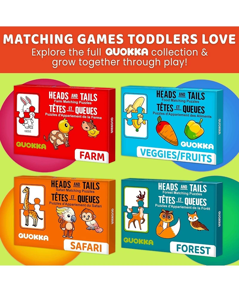 Quokka 16 Pairs of Wood Animals - Memory Matching Games for 2-4 Ages