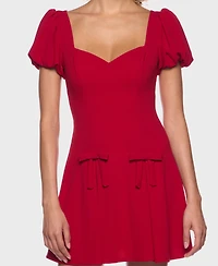 B Darlin Women's Puff Sleeves Fit and Flare Dress