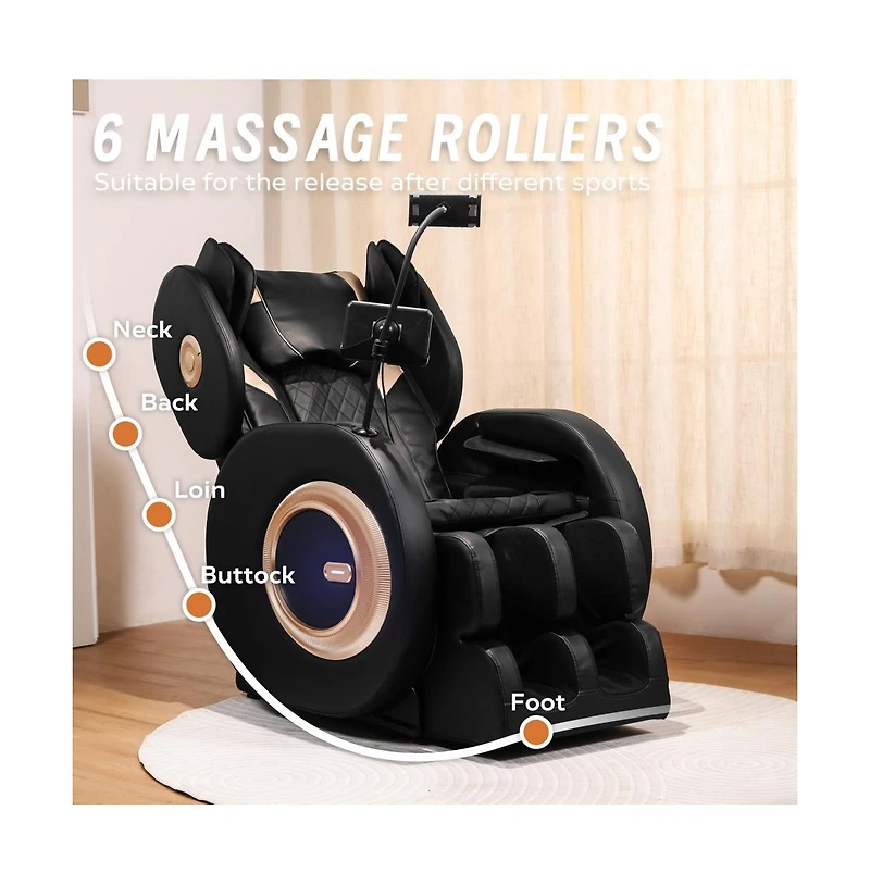 Maison Boucle Zero Gravity Massage Recliner with Back & Leg Heat, Foot Massage & Air Compression, Full Body Chair with Bluetooth-Maison Boucle