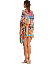 La Moda Clothing Women's short sleeve mini kaftan dress