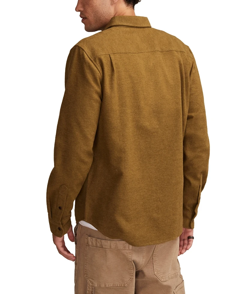 Lucky Brand Men's Solid Cloud Soft Flannel Long Sleeve Shirt
