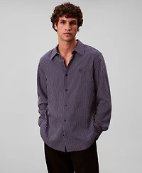 Calvin Klein Men's Thin Striped Long Sleeves Easy Shirt