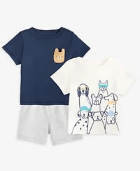First Impressions Baby Toddler Boys Bear Pocket Tee Stylish Pups Tee Solid Shorts Macys Exclusive