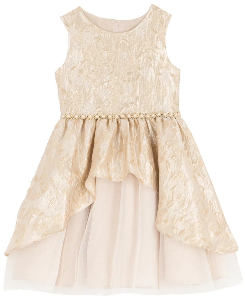 Rare Editions Girls 2T-6X Brocade Sleeveless Dress