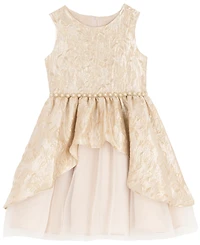 Rare Editions Girls 2T-6X Brocade Sleeveless Dress