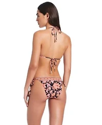 Red Carter Dj Vu Classic Triangle Bikini Halter Bra Tie Cheeky Coverage Side Bottom