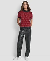 Dkny Jeans Petite Short Sleeves Sweater