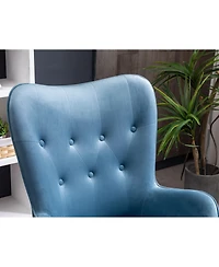 Jujabu Contemporary Silky Velvet Tufted Button Back Accent Chair