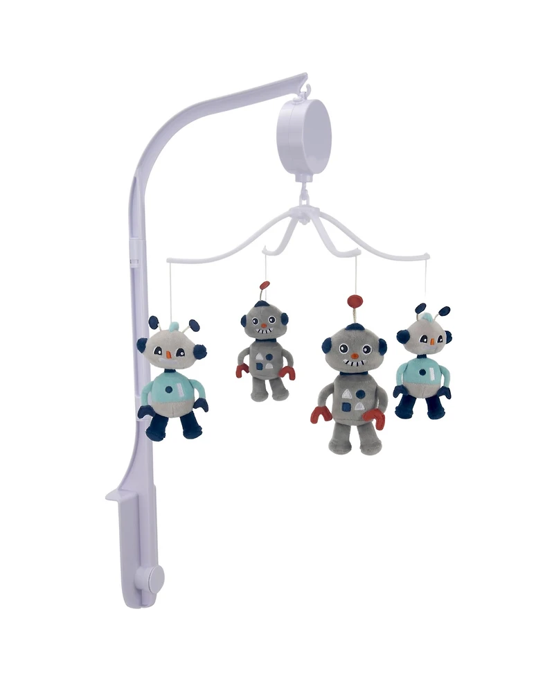 Bedtime Originals Robbie Robot Musical Baby Crib Mobile Soother Toy - Gray