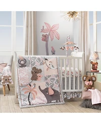Lambs & Ivy Calypso Pink/Gray Koala & Elephant Musical Baby Crib Mobile