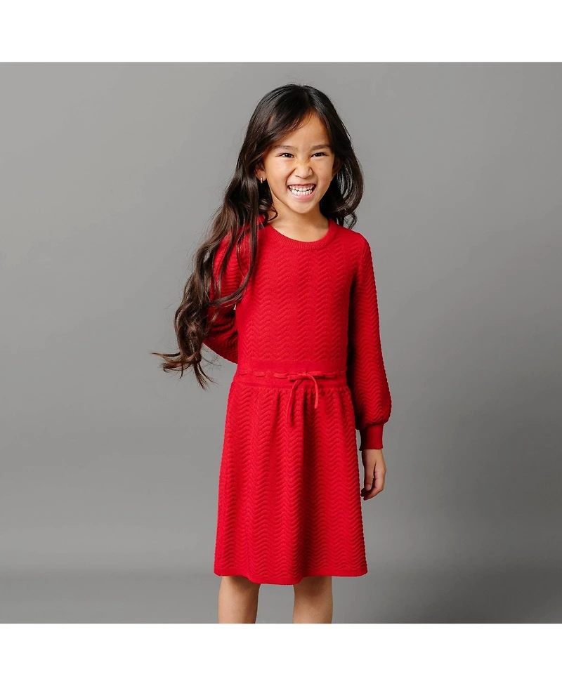 Hope & Henry Baby Girls Organic Long Sleeve Balloon Sweater Dress