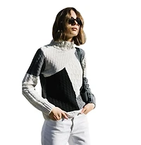 Labeca London Women's Victoria Monochrome Patchwork Cashmere-Blend Sweater