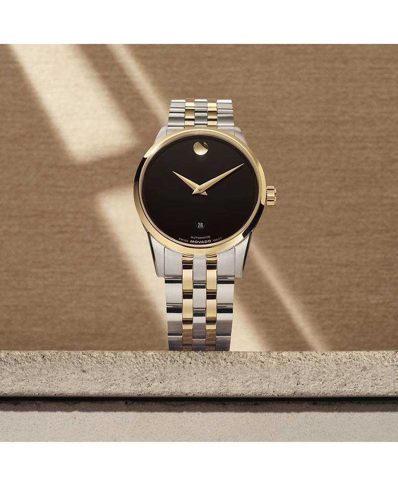 Movado Men's Museum Classic Swiss Automatic Stainless-Steel Yellow Pvd Watch, 40mm