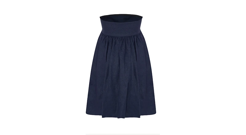 Labeca London Women's Mykonos Navy Linen Strapless Mini Dress