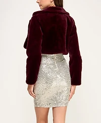 Bcx Juniors' Cropped Faux Fur Jacket